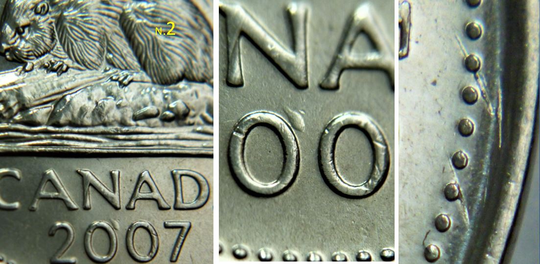 5 Cents 2007-Dommage du coin au dessus regina+Éclat coin revers.JPG