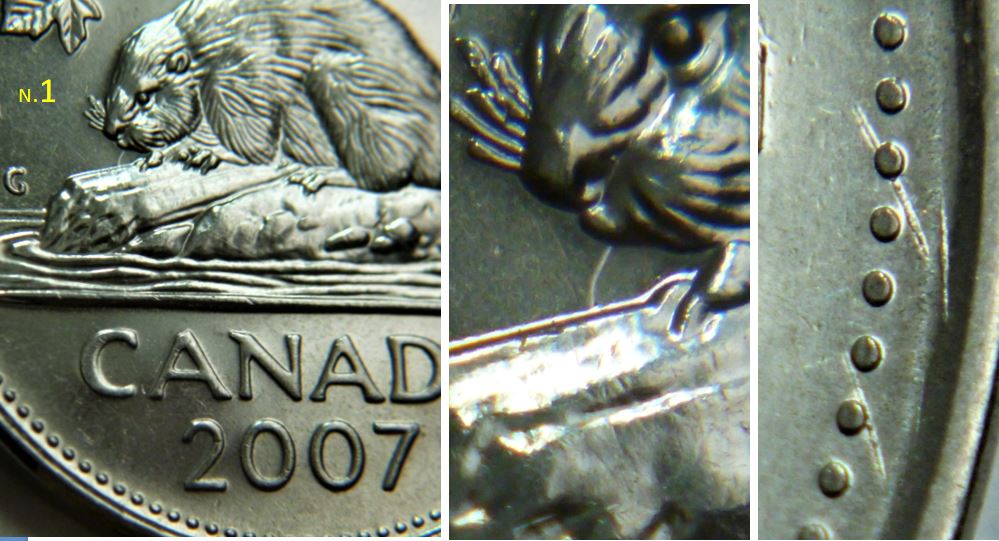 5 Cents 2007-Dommage du coin au dessus regina+Entrechoqué revers.JPG
