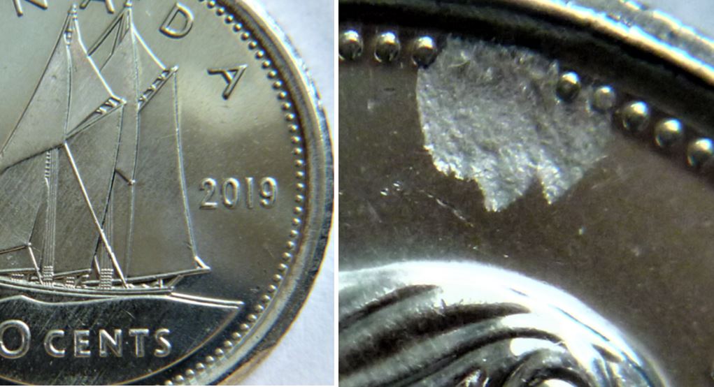 10 Cents 2019-Frappe a travers au dessus de effigie-1.JPG