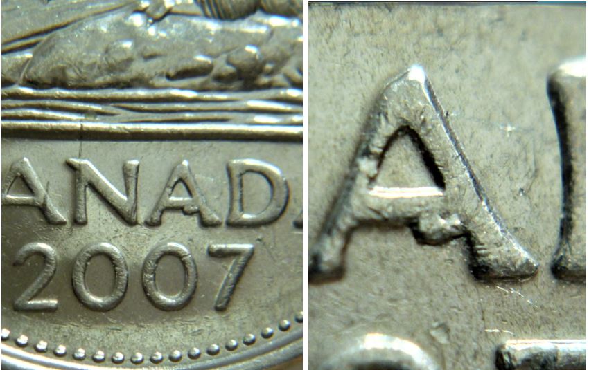 5 Cents 2007-Éclat coin sous le deuxième A de canAda.JPG