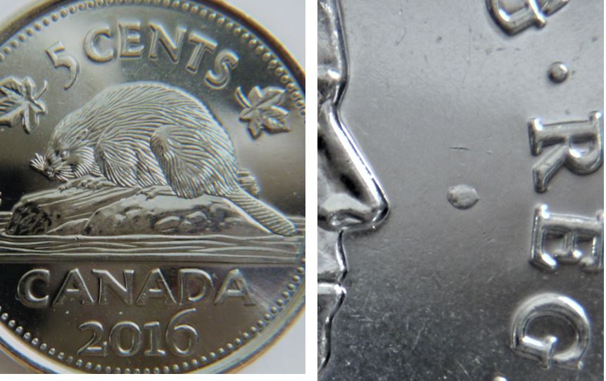 5 Cents 2016-Point devant le nez de effigie-1.JPG