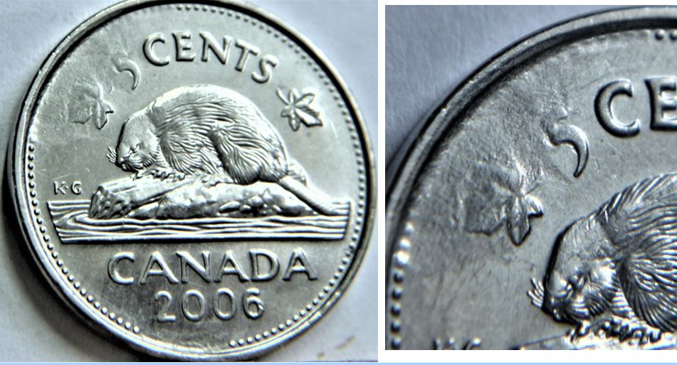 5 Cents 2006-Frappe a travers coté revers-1.JPG