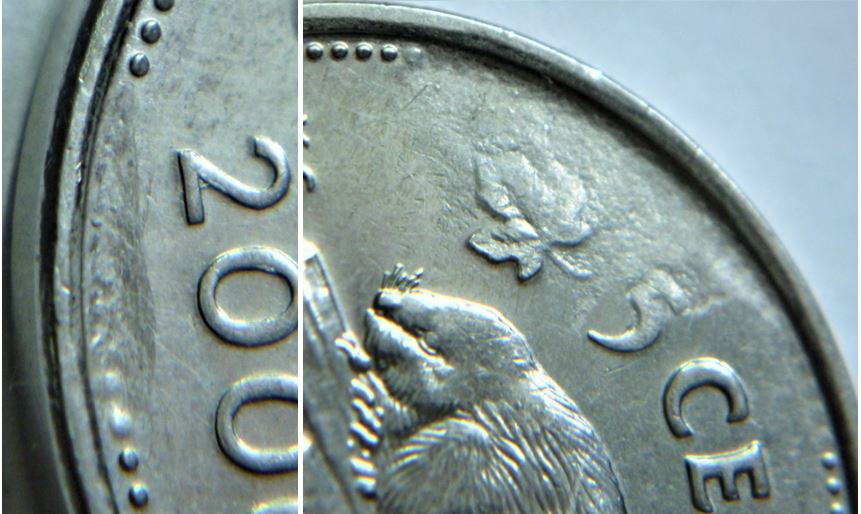 5 Cents 2006-Frappe a travers coté revers-2.JPG
