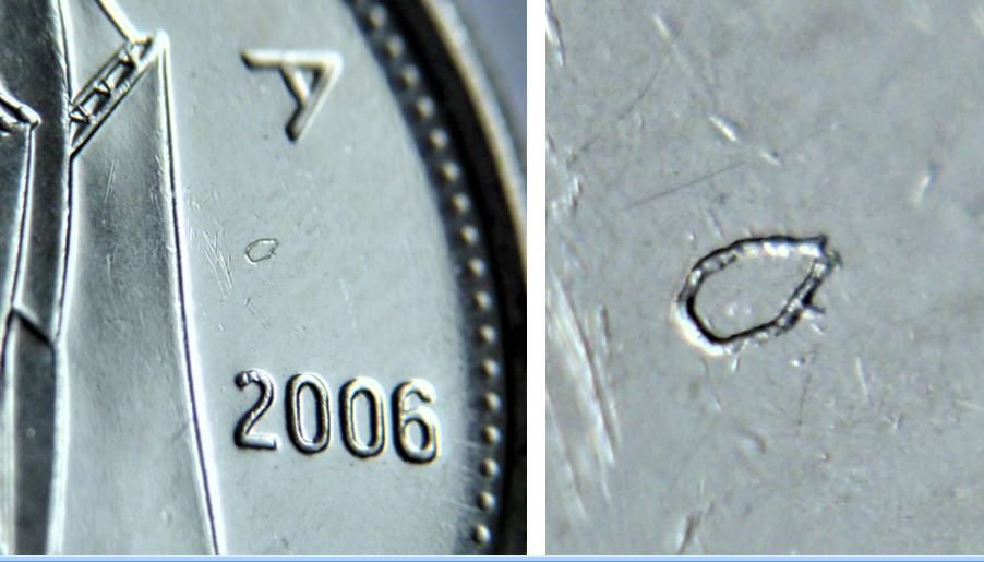 10 Cents 2006-Une  salté coté revers au dessus de la date.JPG