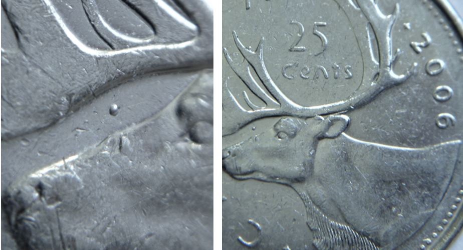 25 Cents 2006-Point entre le nez et les cornes.JPG