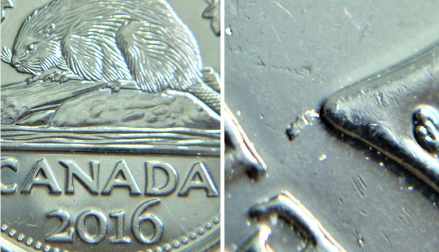 5 Cents 2016-Coin fendille sous l'effigie vers le L,4.JPG
