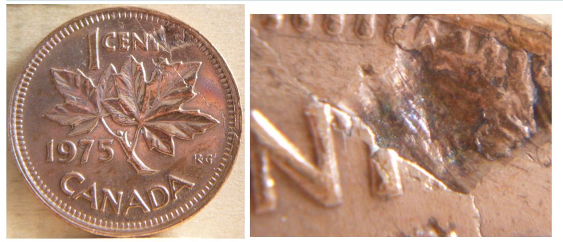 1 Cent - 1975 - Défaut flan - Revers sur T-1.JPG