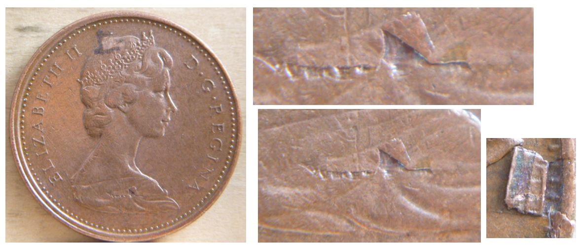 1 Cent - 1974- Défaut de flan- Avers & Revers-2.JPG