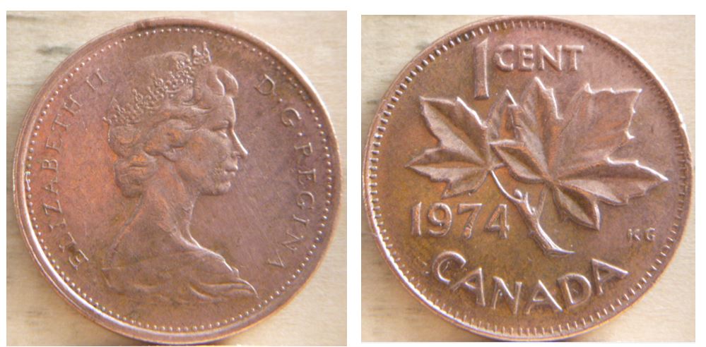 1 Cent - 1974- Défaut de flan- visage effigie-1.JPG