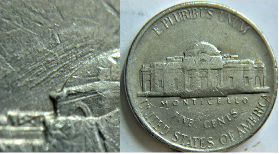 5 Cents 1983 USA-Dépôt de métal coté revers-2.JPG