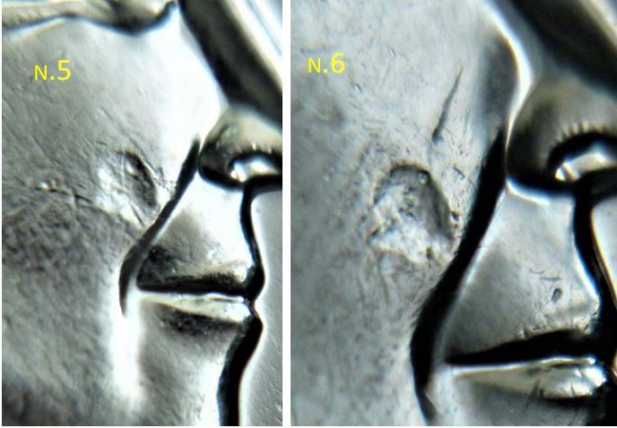 5 Cents 2019-Coin obturé sur la joue de effigie et une perle-4.JPG