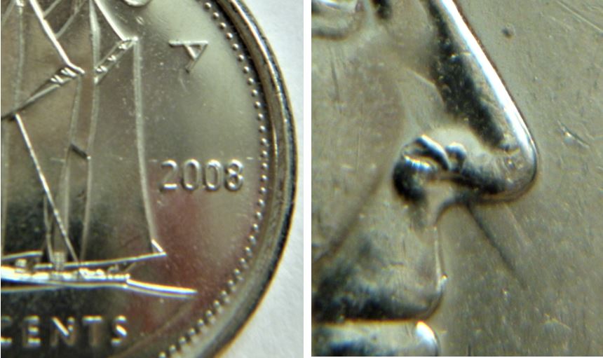 10 Cents 2008-Coin entrechoqué nez de effigie,.JPG