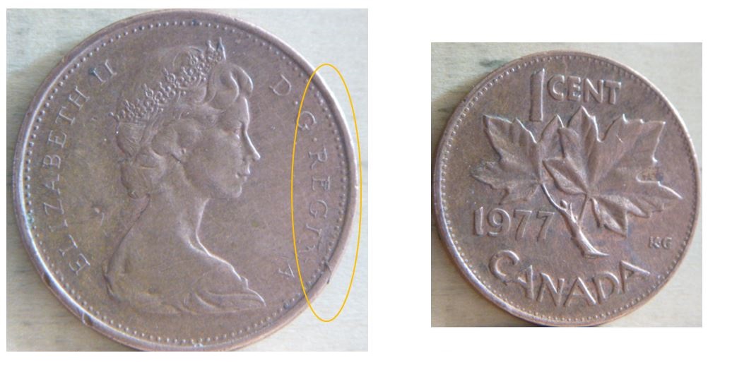 1 Cent - 1977 - Défaut flan - avers -1.JPG
