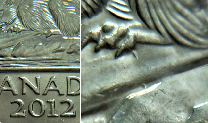 5 Cents 2012-Dommage du coin a la deuxième patte avent,2.JPG