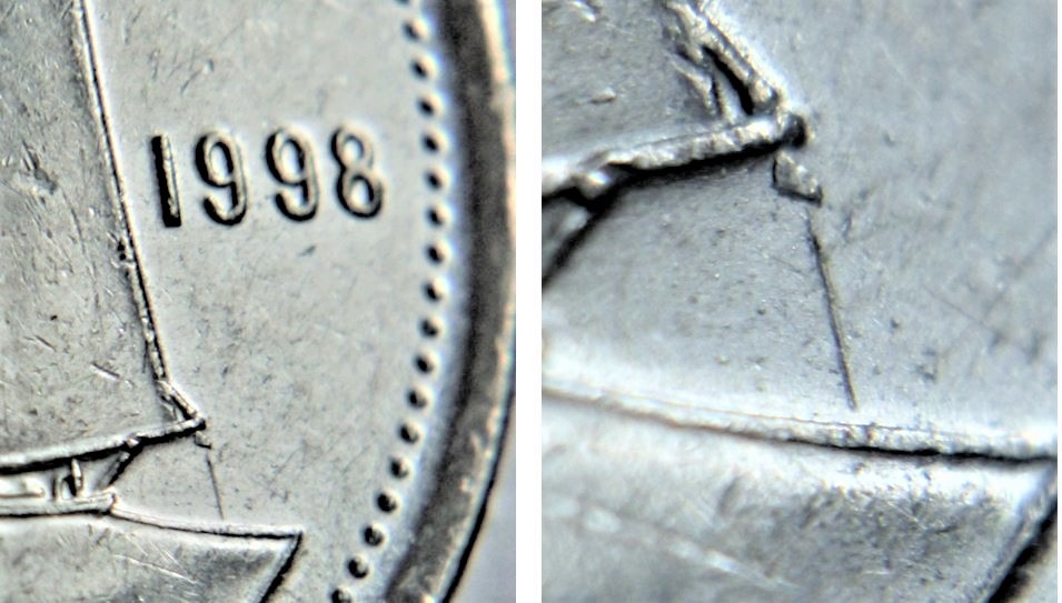 10 Cents 1998-Éclat coin derrière le voilier+Dommage-1.JPG