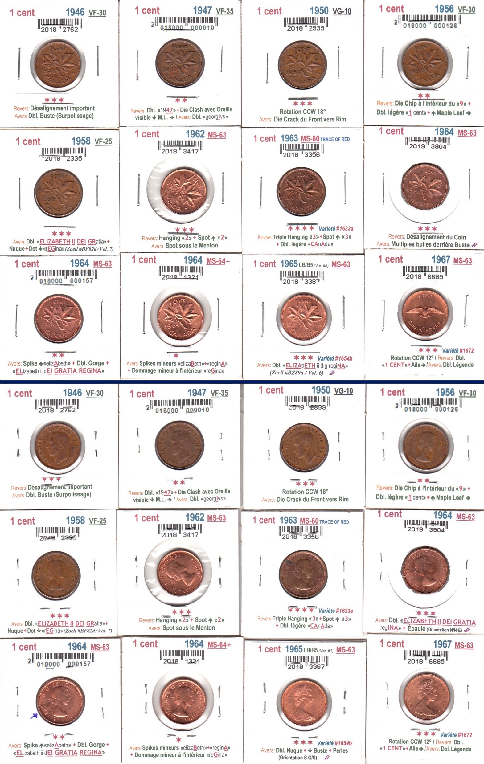 À Vendre - Lot #1 - 12 x 1c 1946-1967 (2021-11).jpg