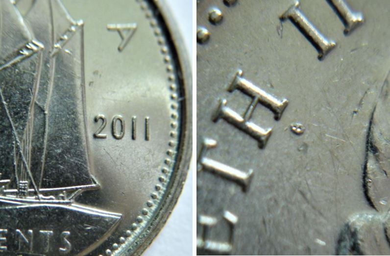 10 Cents 2011- Un 8 sous le H d'elizabetH - Éclat du coin-1.JPG