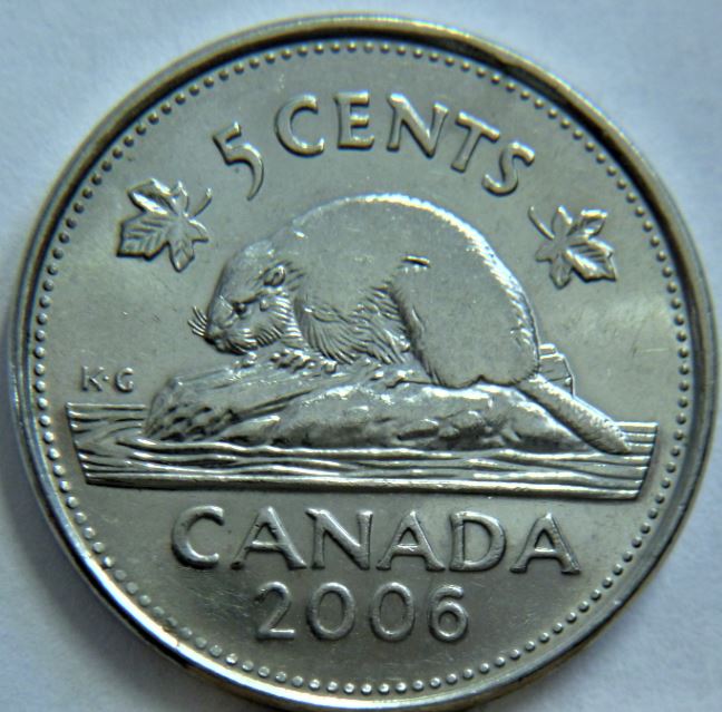 5 Cents 2006-Frappe faible sur le castor-1.JPG