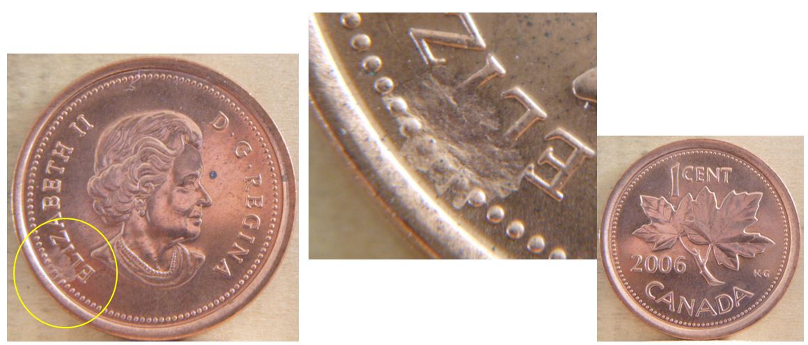1 Cent  2006 - Frappe a travers coté avers.JPG