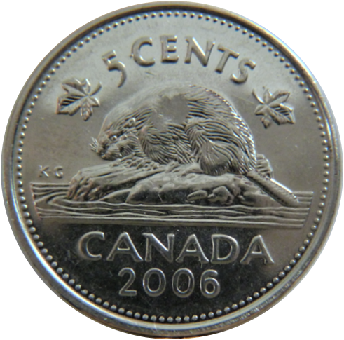 5 Cents 2006-Frappe a travers sur le dos du castor-4.png