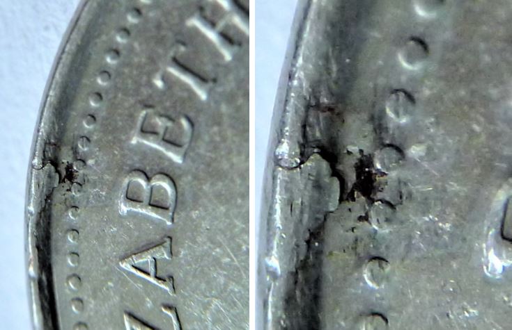 5 Cents 2006-Défaut du flan avers au dessus elizaBEth-2.JPG