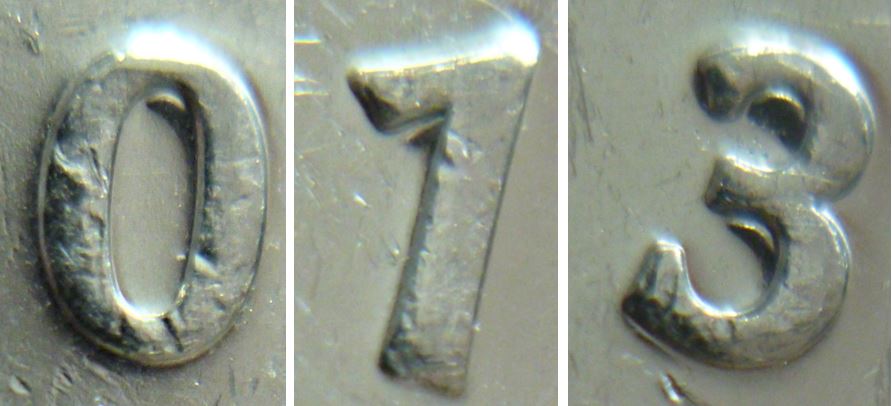 25 Cents 2013-Double bois arrière du caribou-Éclat coin dans le 2013-2.JPG