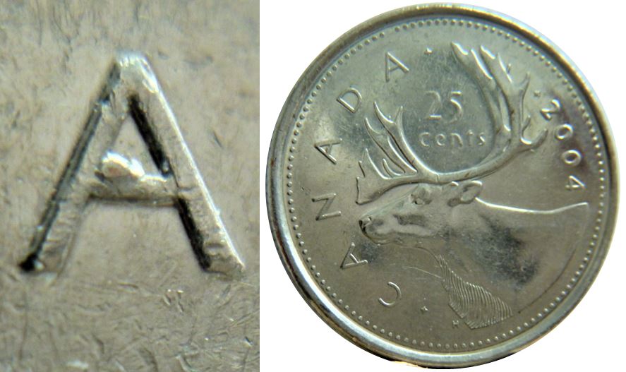 25 Cents 2004-Éclat coin dans A de canAda-1.JPG