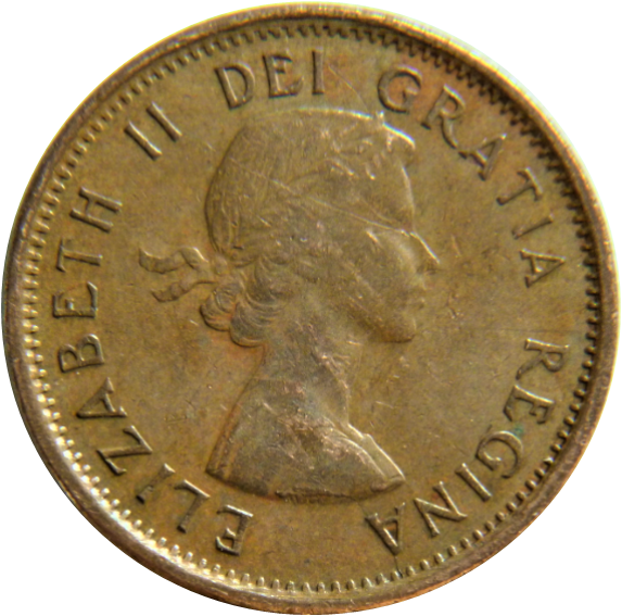 1 Cent 1962-Coin fendillé sous effigie a travers A de reginA-Éclat coin dans le 2-3.png