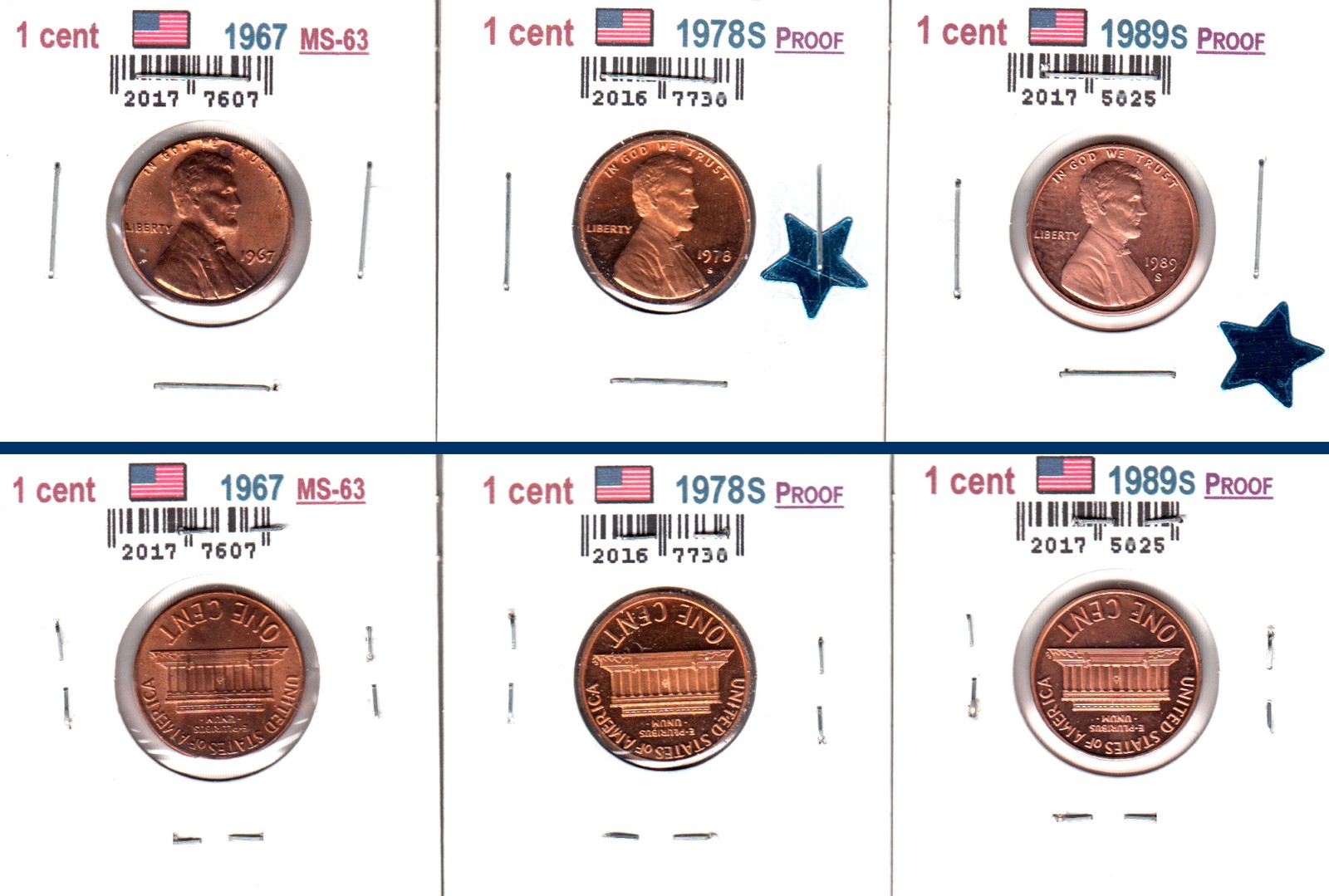 À Vendre - Lot 3 x 1c USA 1967BU-1978S-1989S PR.jpg