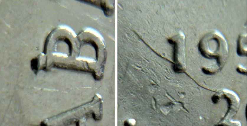 25 Cents 2002-Coin fendille à travers 1-Éclat coin sur B de elizaBeth-2.JPG