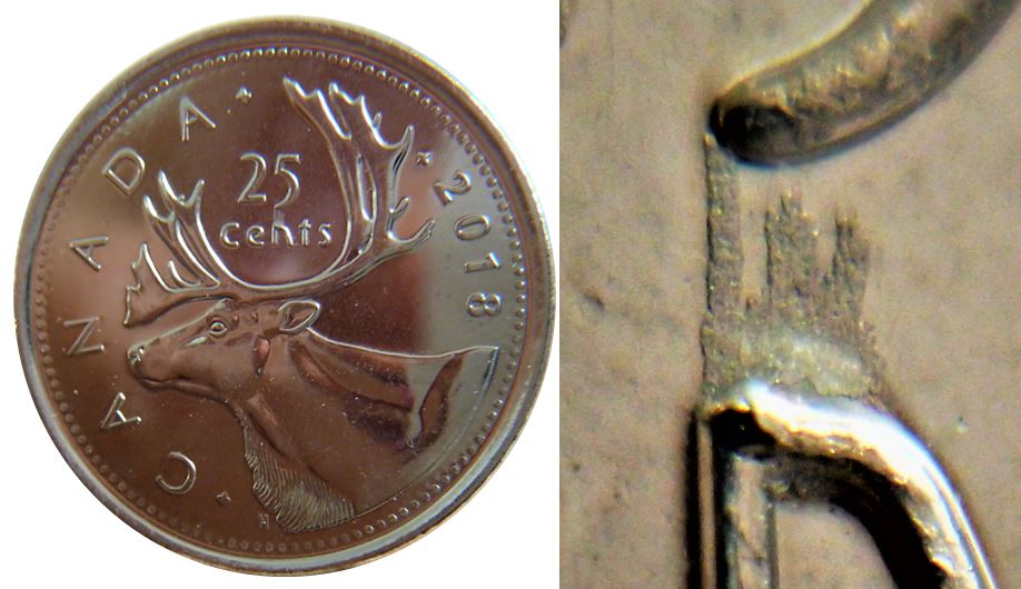 25 Cents 2018-Dépôt de métal entre le 5 et N de ceNts-1.JPG