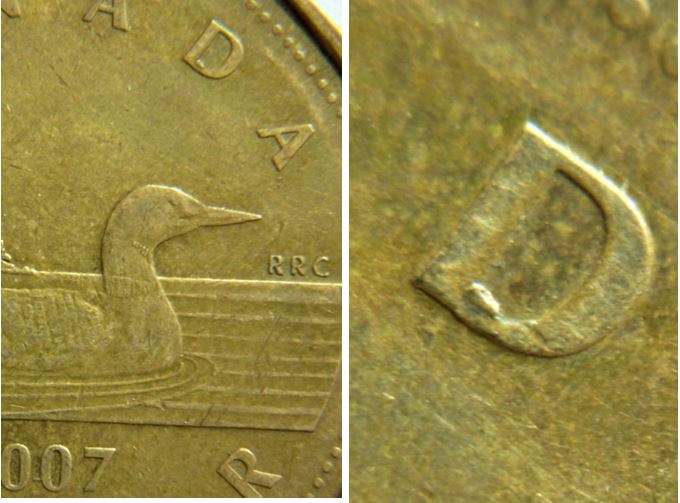 1 Dollar 2007-Éclat coin dans D de canaDa-1.JPG
