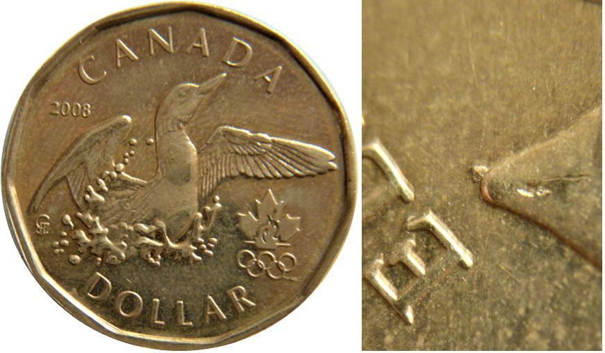 1 Dollar 2008-Éclat coin à la bas de effigie-1.JPG
