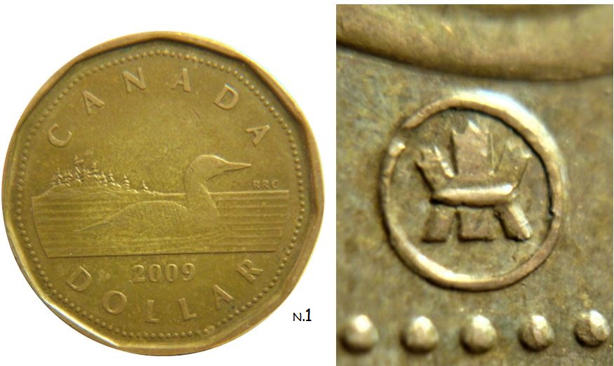 1 Dollar 2009-Éclat du coin sur le logo d'atelier-1.JPG
