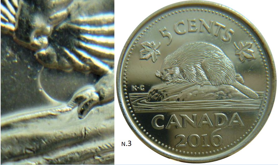 5 Cents 2016-Coin entrechoqué bouche du castor-N.3.JPG