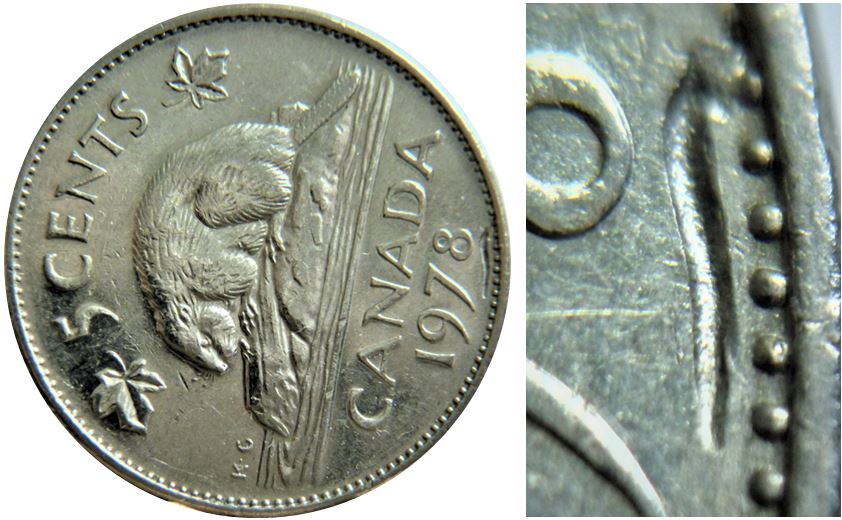 5 Cents 1978-Frappe à travers quelque chose de gros sous la date-1.JPG