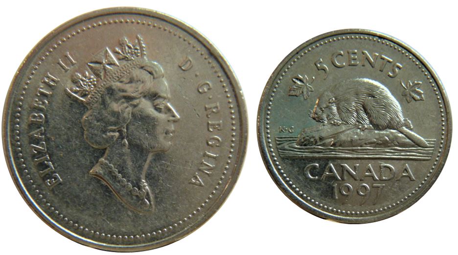 5 Cents 1997-Dommage du coin a travers IN de regINa-1.JPG