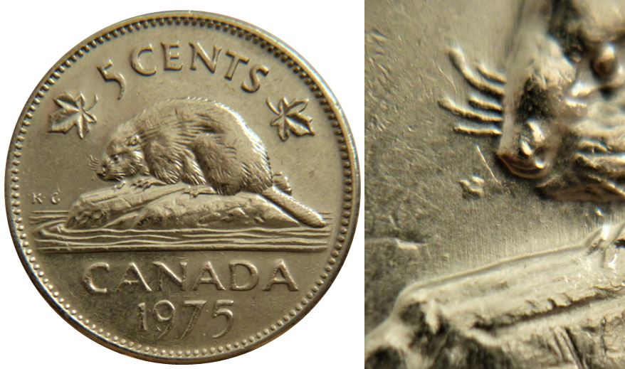 5 Cents 1975-Point devant le nez du castor-1.JPG