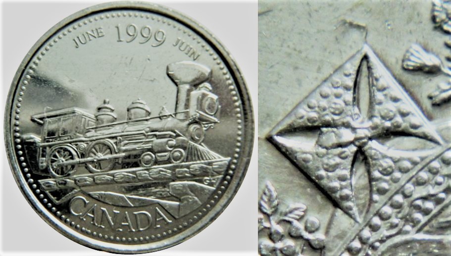 25 Cents 1999 Juin- Éclat con dans la croix pattée-1.JPG