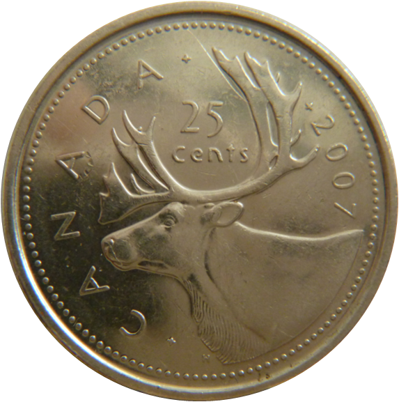 25 Cents 2007-Défaut de laminage sur le museau du caribou-1.png