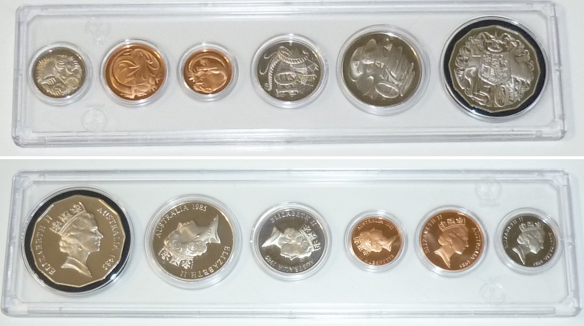À Vendre - Ensemble 6 pièces Australie 1985 Proof (1c au 50c - Manque 1$) - 2.jpg