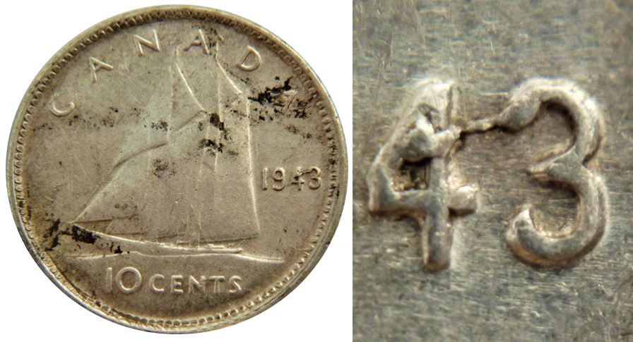 10 Cents 1943-Coin fendillé ENT et 43 attaché-1.JPG
