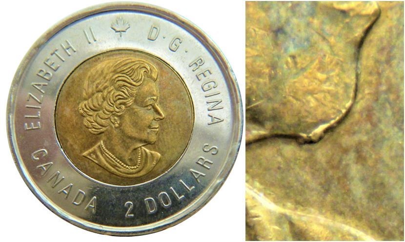 2 Dollars 2021 Insuline- Éclat coin sous le menton de effigie-2.JPG