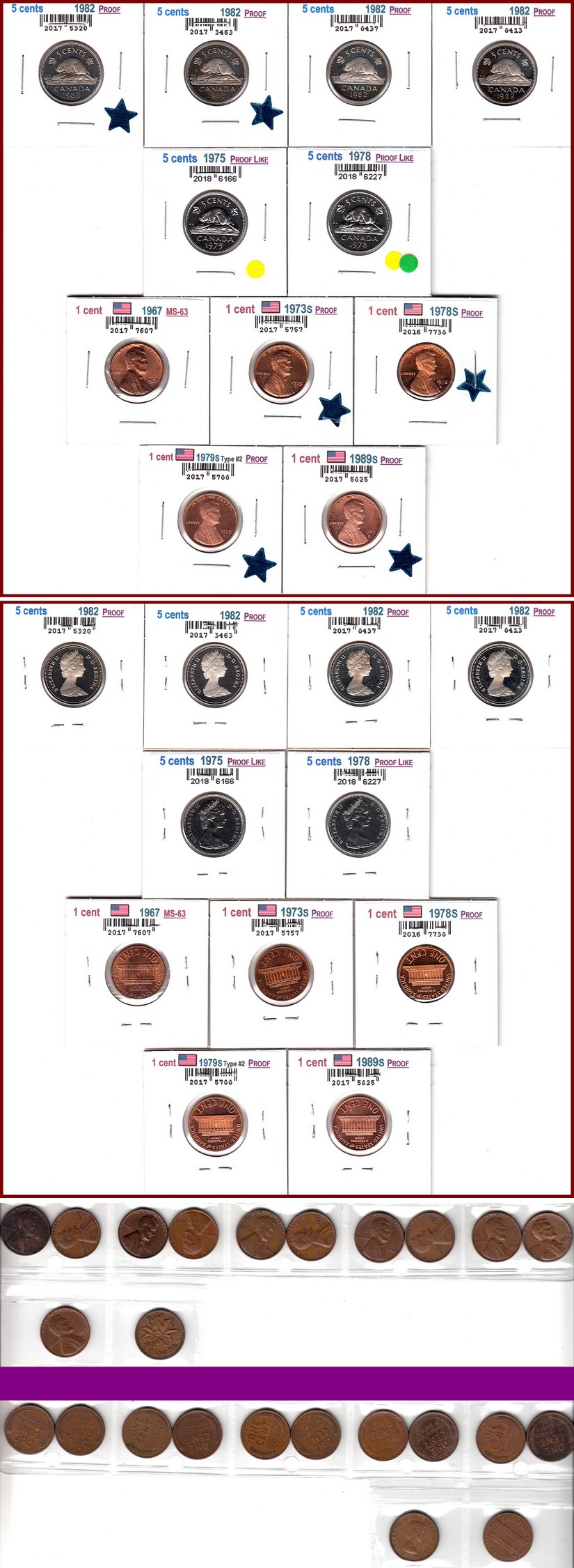 À Vendre - Lot 23 Pièces PL-PR-C Canada-USA.jpg