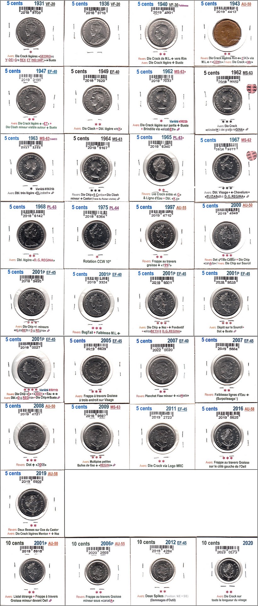 À Vendre - Lot #2 - 33 x 5c & 10c avec Erreurs - ZBack 1 (2023-04).jpg