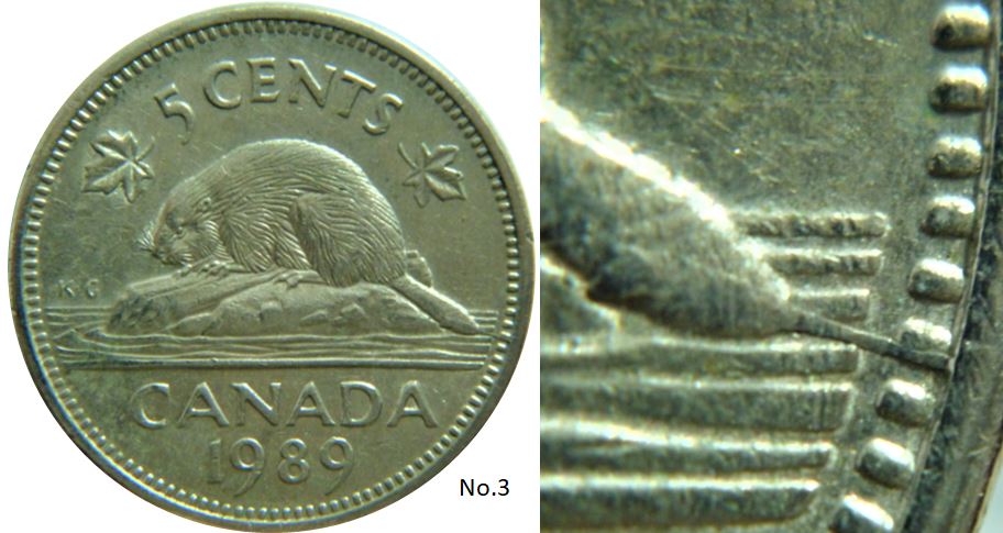 5 Cents 1989-Coin fendillé à la queue-No.3,.JPG