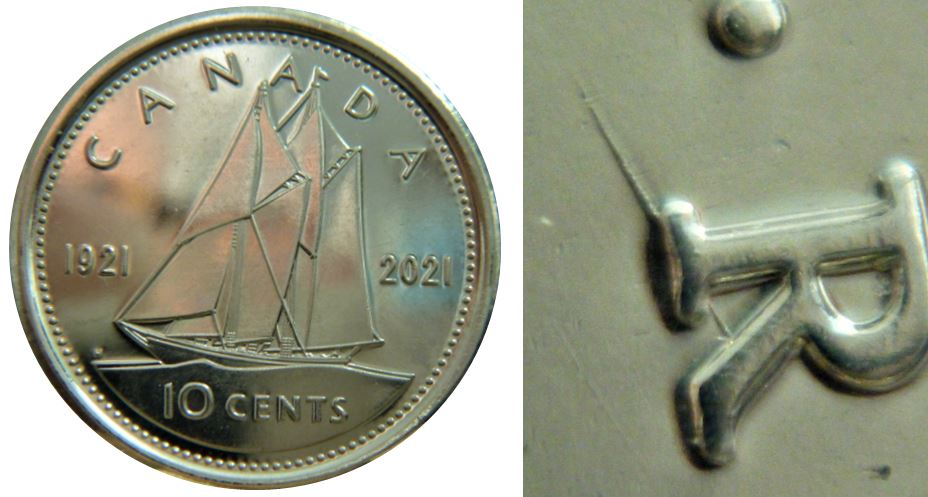 10 Cents 2021-Spike à travers R de Regina-1.JPG