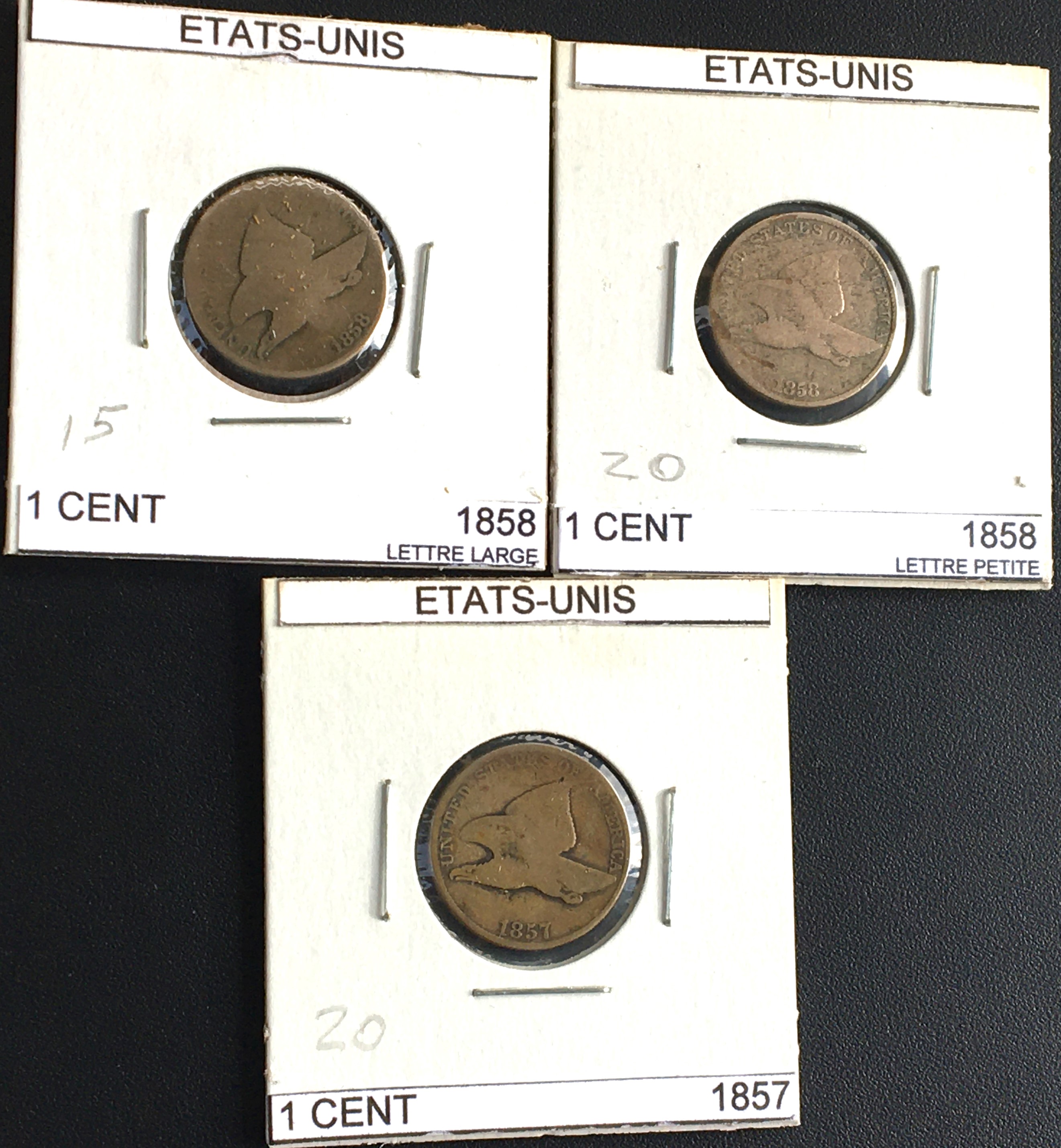 Cents 1857, 1858 et 1858 us.JPG