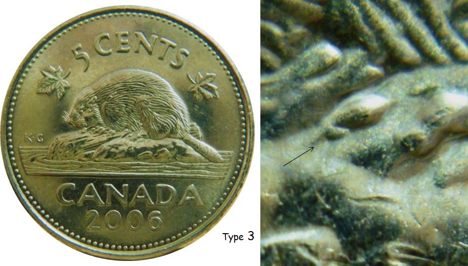 5 Cents 2006-Éclat coin patte arrière- griffe extra-Type 3.JPG