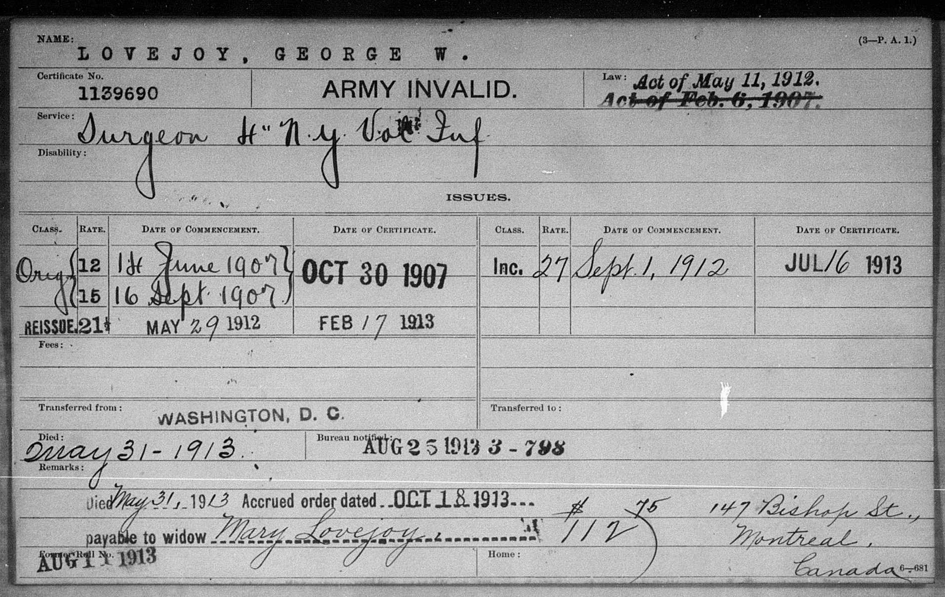 George W. Lovejoy - 1913 - Pension.jpg